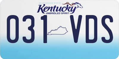 KY license plate 031VDS