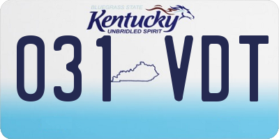 KY license plate 031VDT