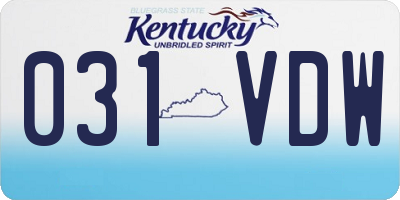 KY license plate 031VDW
