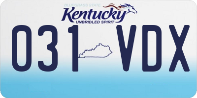 KY license plate 031VDX
