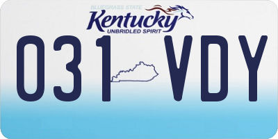 KY license plate 031VDY
