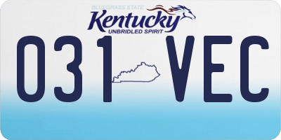 KY license plate 031VEC