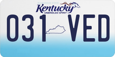 KY license plate 031VED