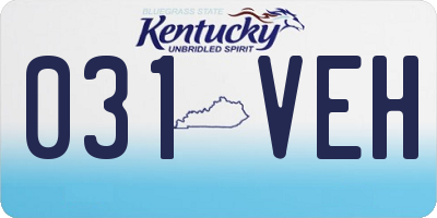 KY license plate 031VEH