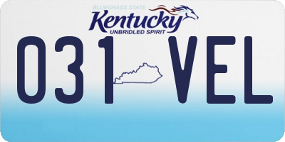 KY license plate 031VEL