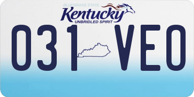 KY license plate 031VEO