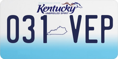 KY license plate 031VEP