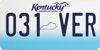 KY license plate 031VER