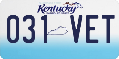 KY license plate 031VET