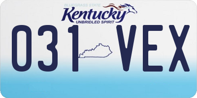 KY license plate 031VEX