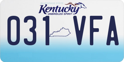 KY license plate 031VFA