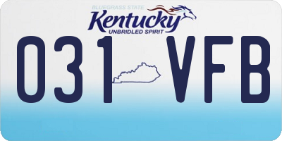 KY license plate 031VFB
