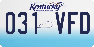KY license plate 031VFD