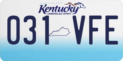 KY license plate 031VFE