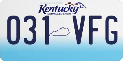 KY license plate 031VFG
