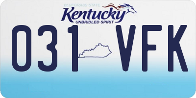 KY license plate 031VFK