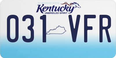KY license plate 031VFR