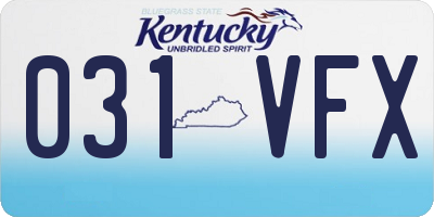KY license plate 031VFX
