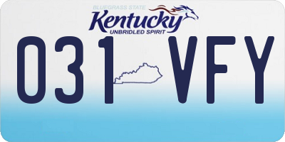 KY license plate 031VFY