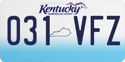 KY license plate 031VFZ