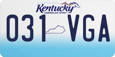 KY license plate 031VGA