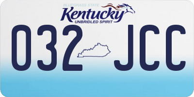 KY license plate 032JCC