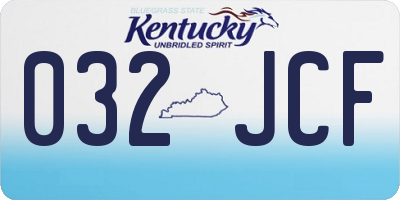 KY license plate 032JCF