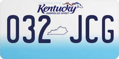 KY license plate 032JCG