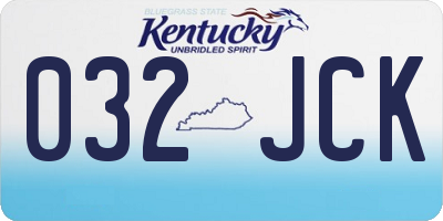 KY license plate 032JCK