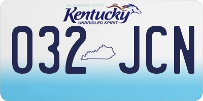 KY license plate 032JCN