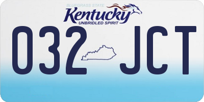 KY license plate 032JCT