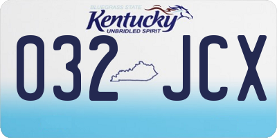 KY license plate 032JCX