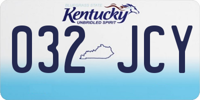 KY license plate 032JCY