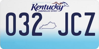 KY license plate 032JCZ