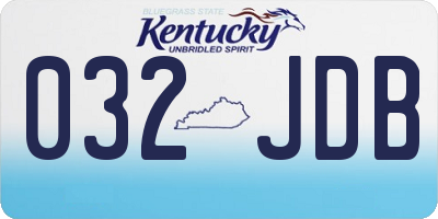 KY license plate 032JDB
