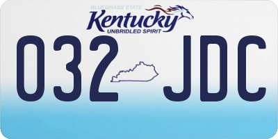 KY license plate 032JDC