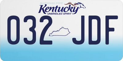 KY license plate 032JDF