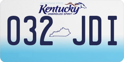 KY license plate 032JDI