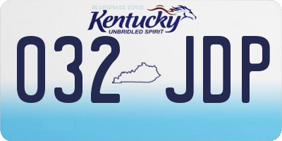 KY license plate 032JDP