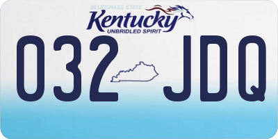 KY license plate 032JDQ
