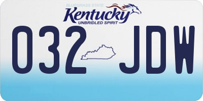 KY license plate 032JDW