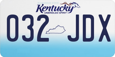 KY license plate 032JDX
