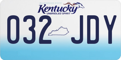 KY license plate 032JDY