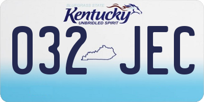 KY license plate 032JEC