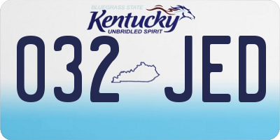 KY license plate 032JED