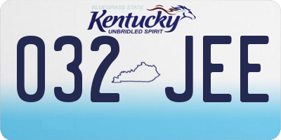 KY license plate 032JEE