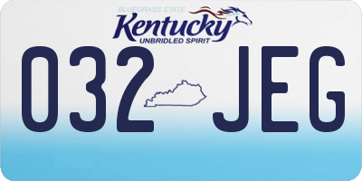 KY license plate 032JEG