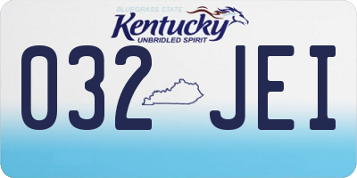KY license plate 032JEI