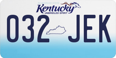 KY license plate 032JEK