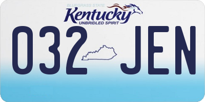 KY license plate 032JEN